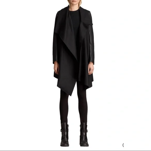 AllSaints Hyde Monument CoatKendall Jenner Worn StyleVegan Leather Sleeves